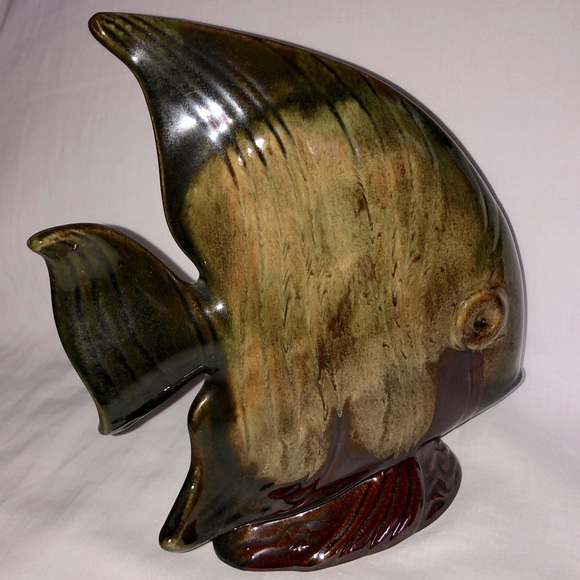 Vintage Canadian Art Pottery Tropical Angel Fish ElWill Canada 1950s - Picture 3 of 5